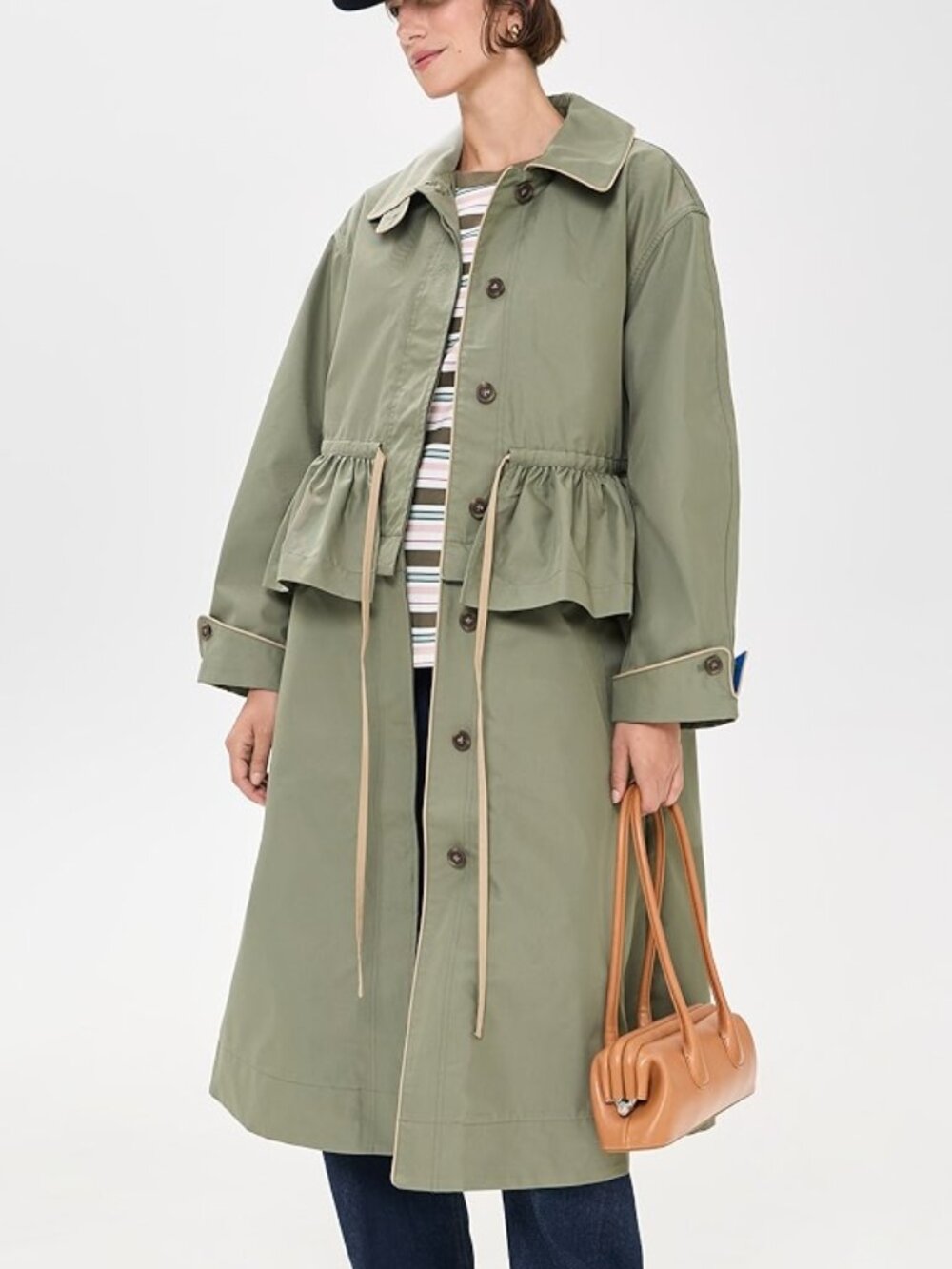 Damson Madder Myrtle Convertible Trench Coat | Sage | US 10 / UK 14 | NWT
